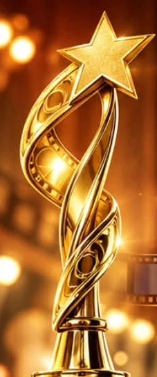 Golden film festival star trophy artwork